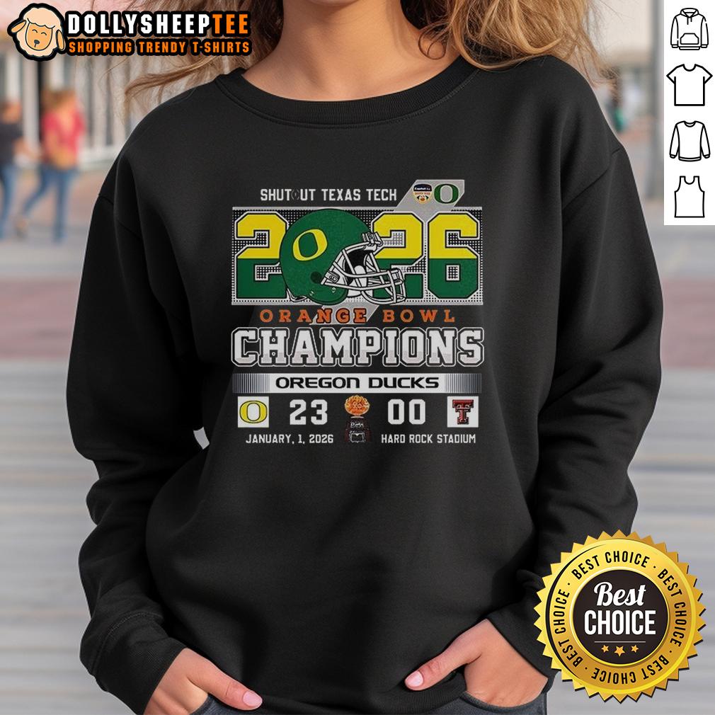Top Oregon Ducks Shutout Texas Tach Orange Bowl Score Champions T-Shirt - Image 5