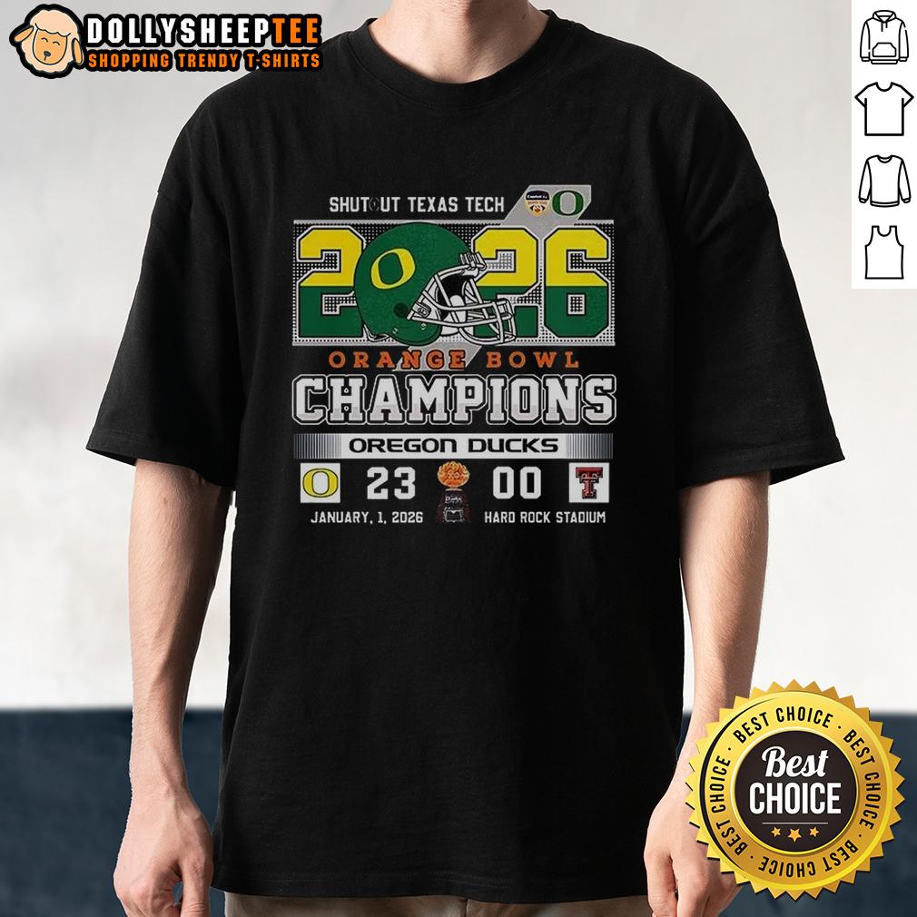Top Oregon Ducks Shutout Texas Tach Orange Bowl Score Champions T-Shirt