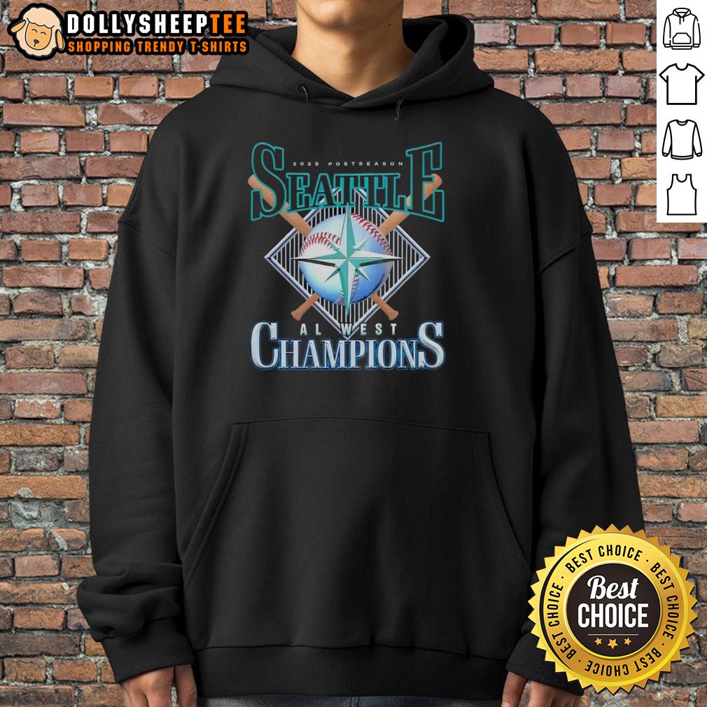 Premium 2025 Postseason Seattle Mariners Al West Champions T-Shirt - Image 2