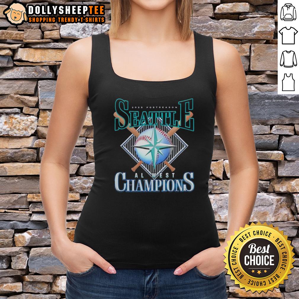 Premium 2025 Postseason Seattle Mariners Al West Champions T-Shirt - Image 4