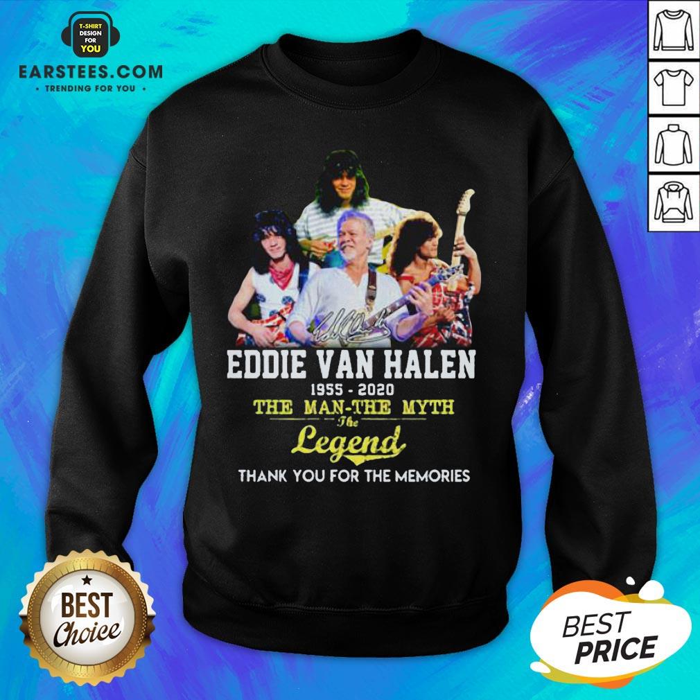 Eddie Van Halen 1955 2020 The Man The Myth The Legend Thank You For The Memories Shirt - Image 2