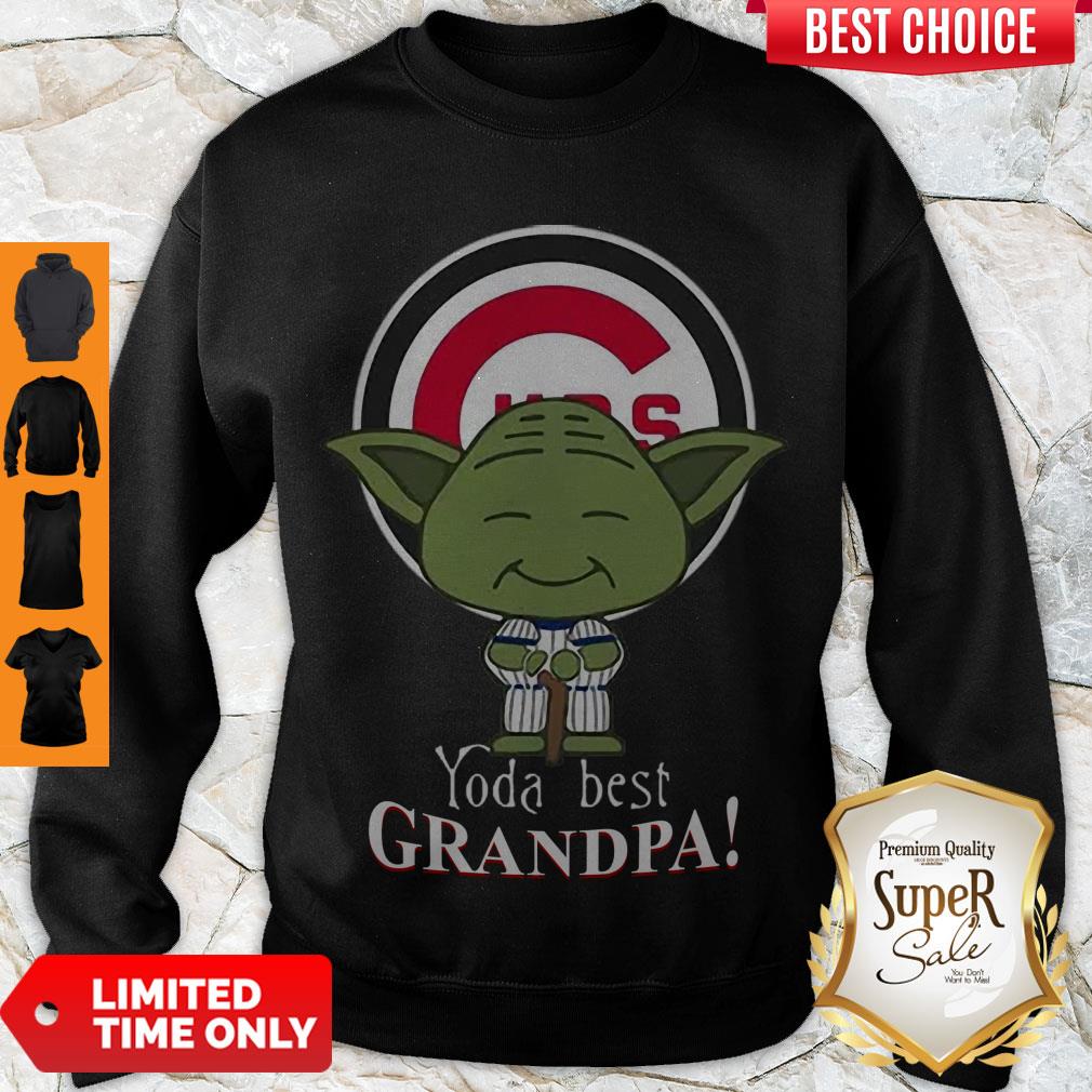 Cute Chicago Cubs Yoda Best Grandpa Shirt - Image 3