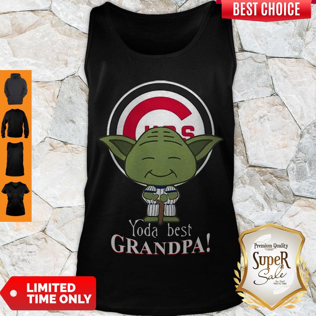 Cute Chicago Cubs Yoda Best Grandpa Shirt - Image 4
