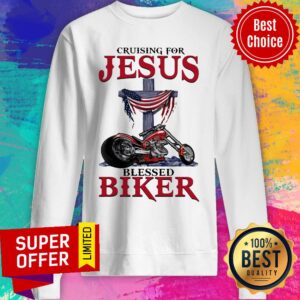 Alternative view of Top Cruising For Jesus Blessed Biker Shirt