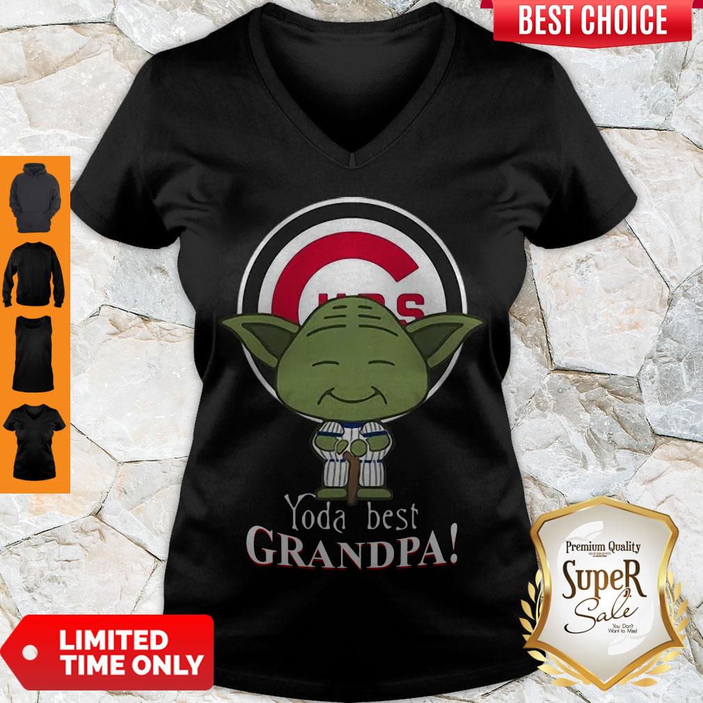 Cute Chicago Cubs Yoda Best Grandpa Shirt - Image 5