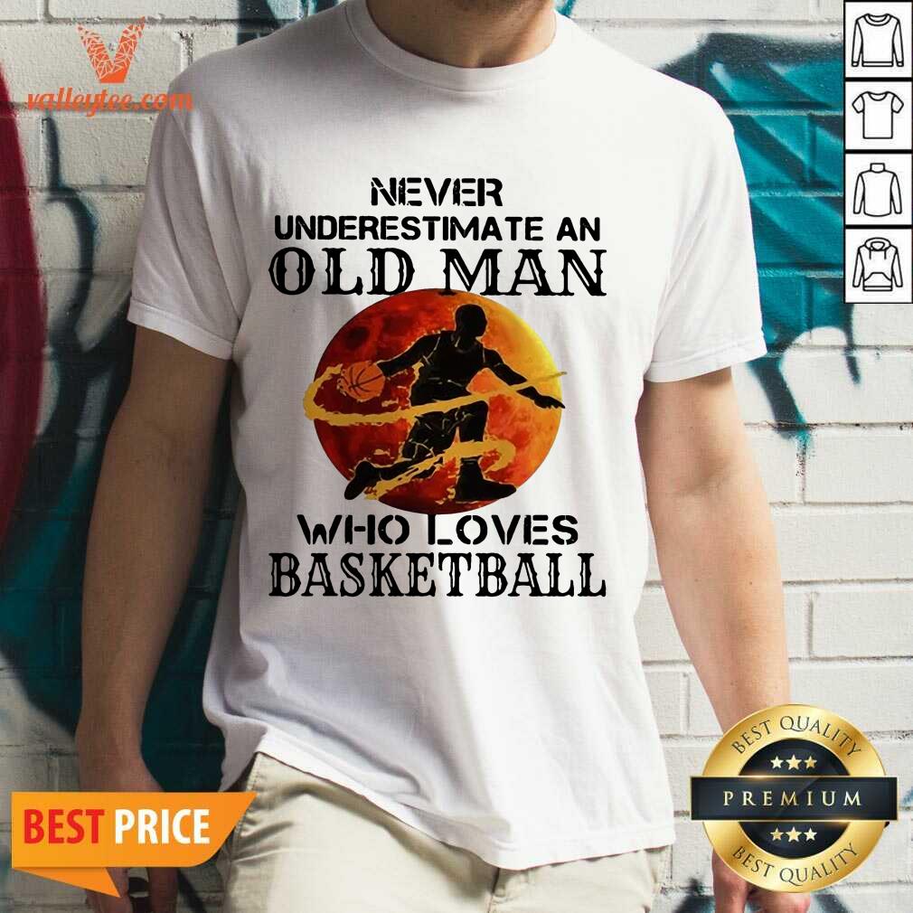 Happy Never Underestimate An Old Man Who Loves Basketball Moonblood Shirt