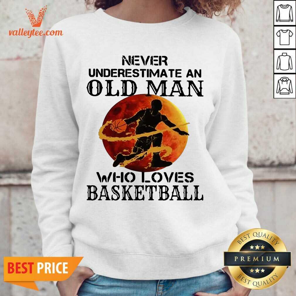 Happy Never Underestimate An Old Man Who Loves Basketball Moonblood Shirt - Image 4