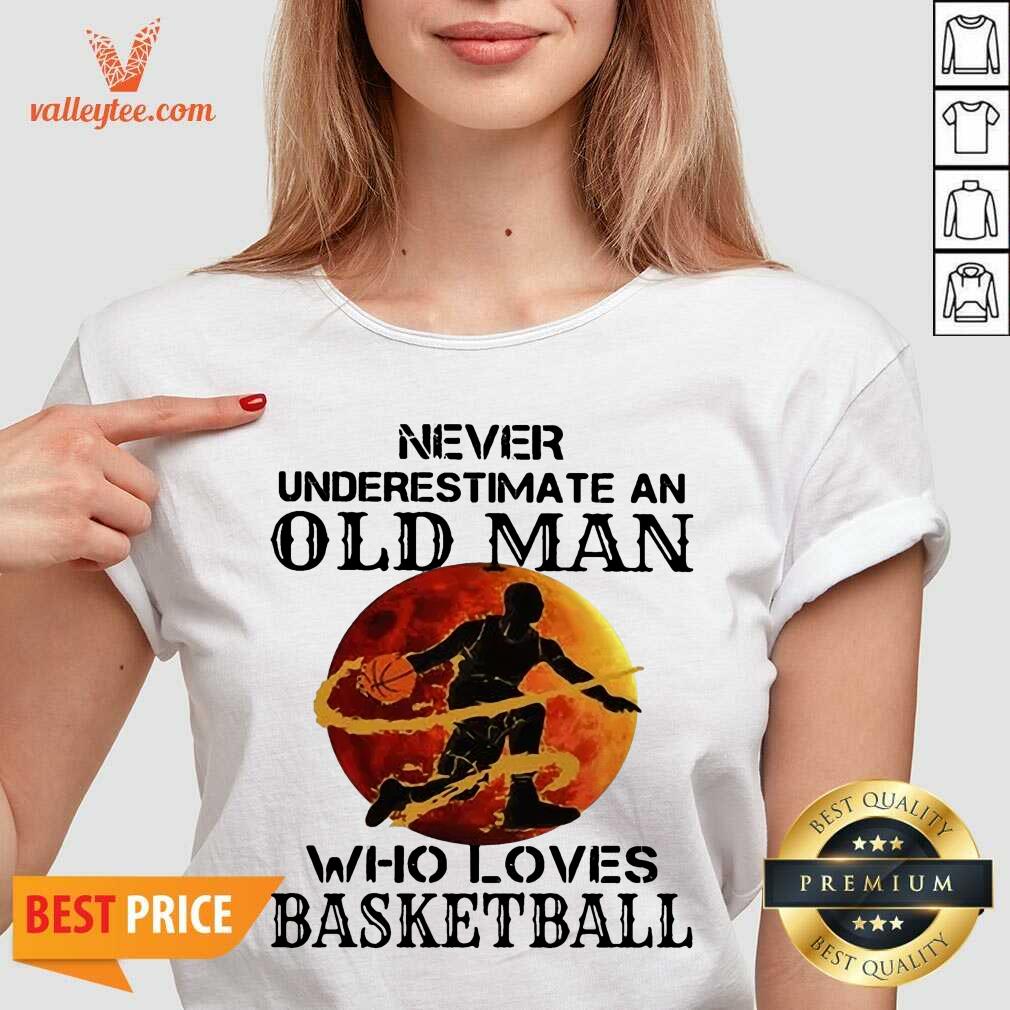 Happy Never Underestimate An Old Man Who Loves Basketball Moonblood Shirt - Image 3