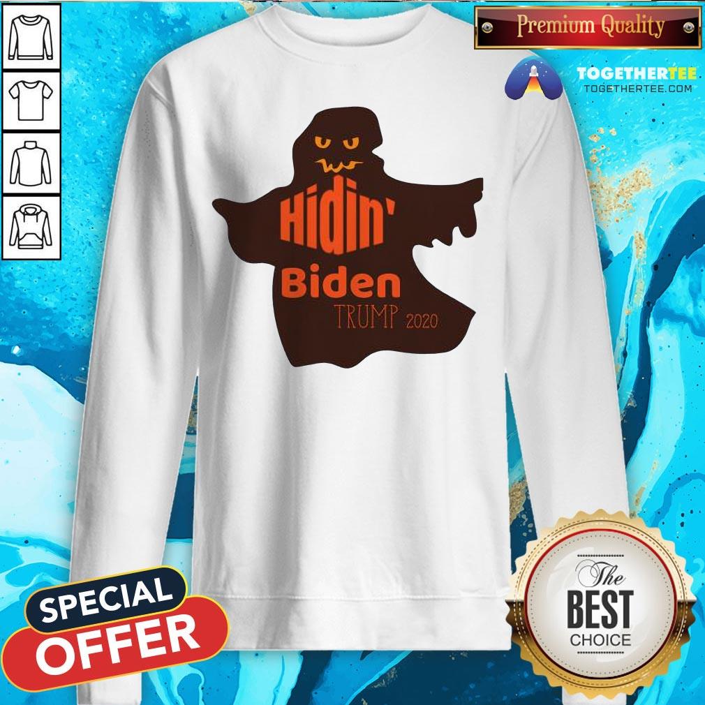 Official Halloween Costume Ghost Hidin Biden Trump 2020 Shirt - Image 4