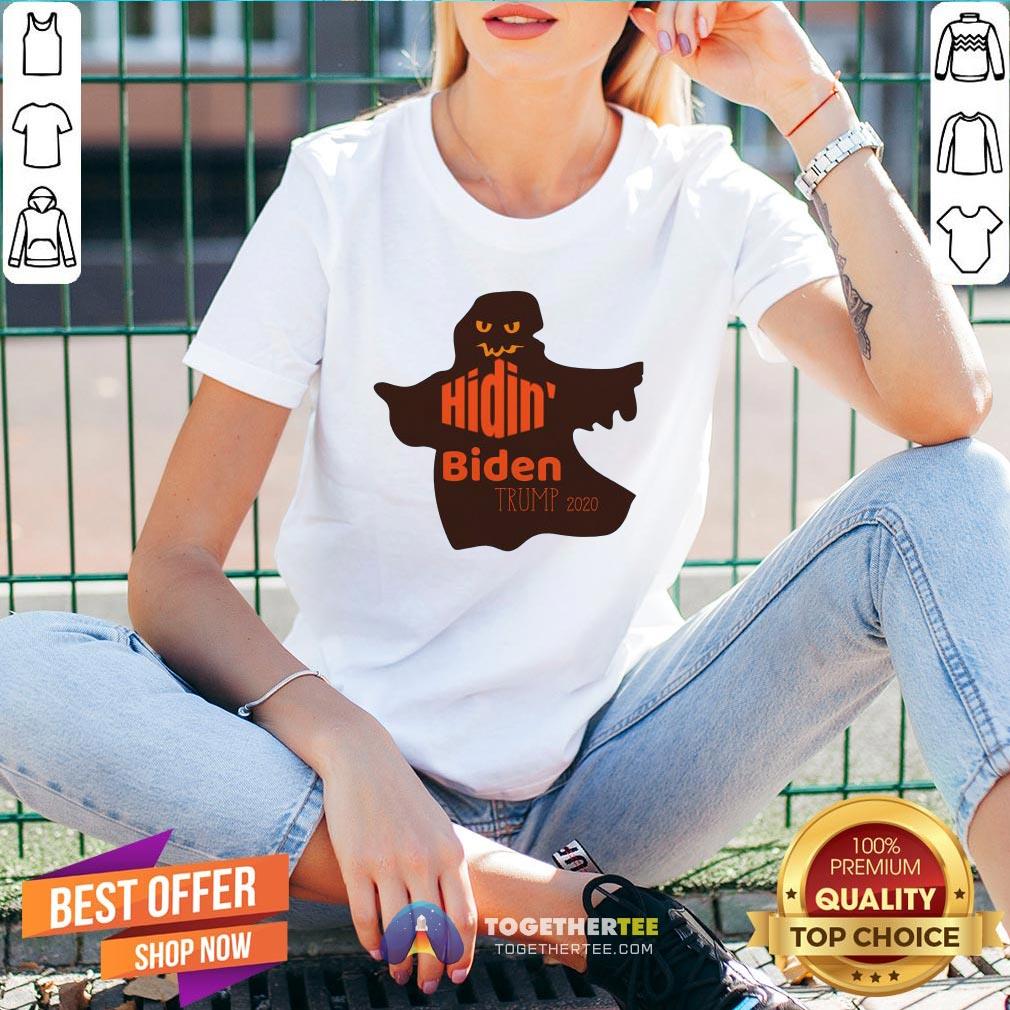 Official Halloween Costume Ghost Hidin Biden Trump 2020 Shirt - Image 2