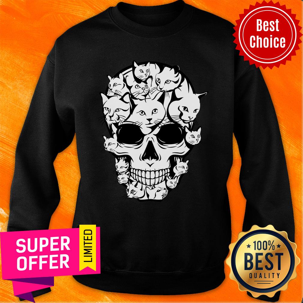 Halloween Cat Skull Cat Lover Shirt - Image 5