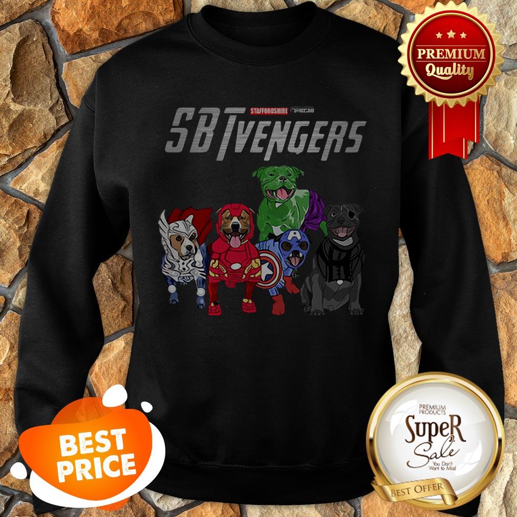 Nice Staffordshire Bull Terrier SBTvengers Avengers Endgame Shirt - Image 3