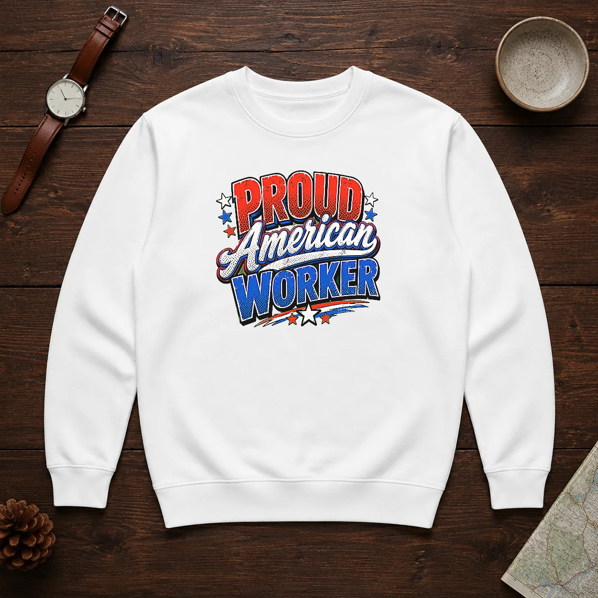 Premium Proud American Worker Labour Day Pop Art Shirt - Image 7