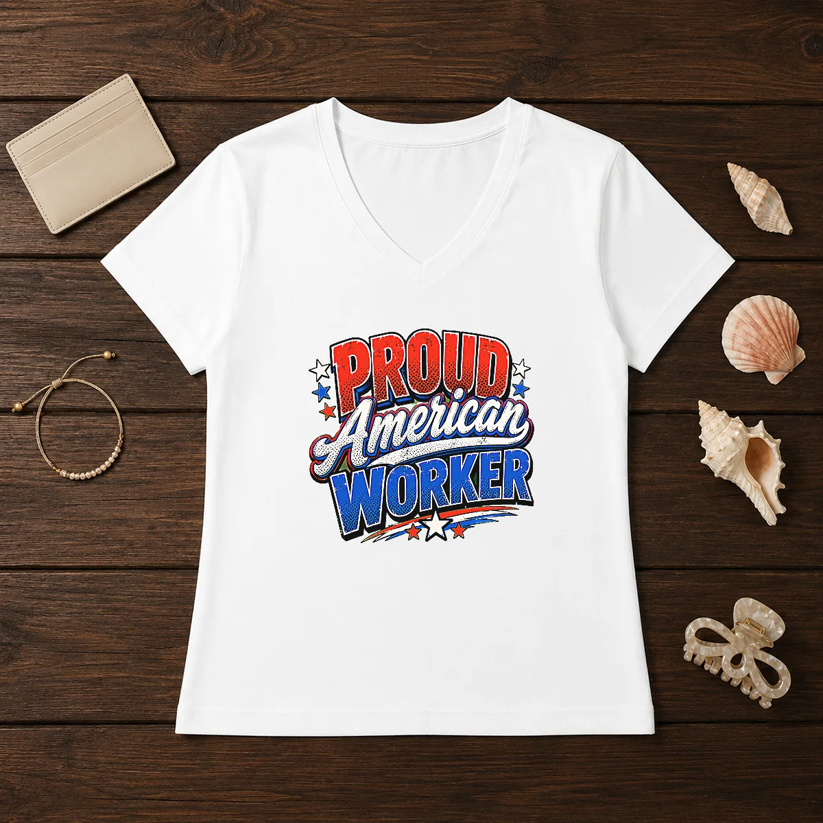 Premium Proud American Worker Labour Day Pop Art Shirt - Image 2