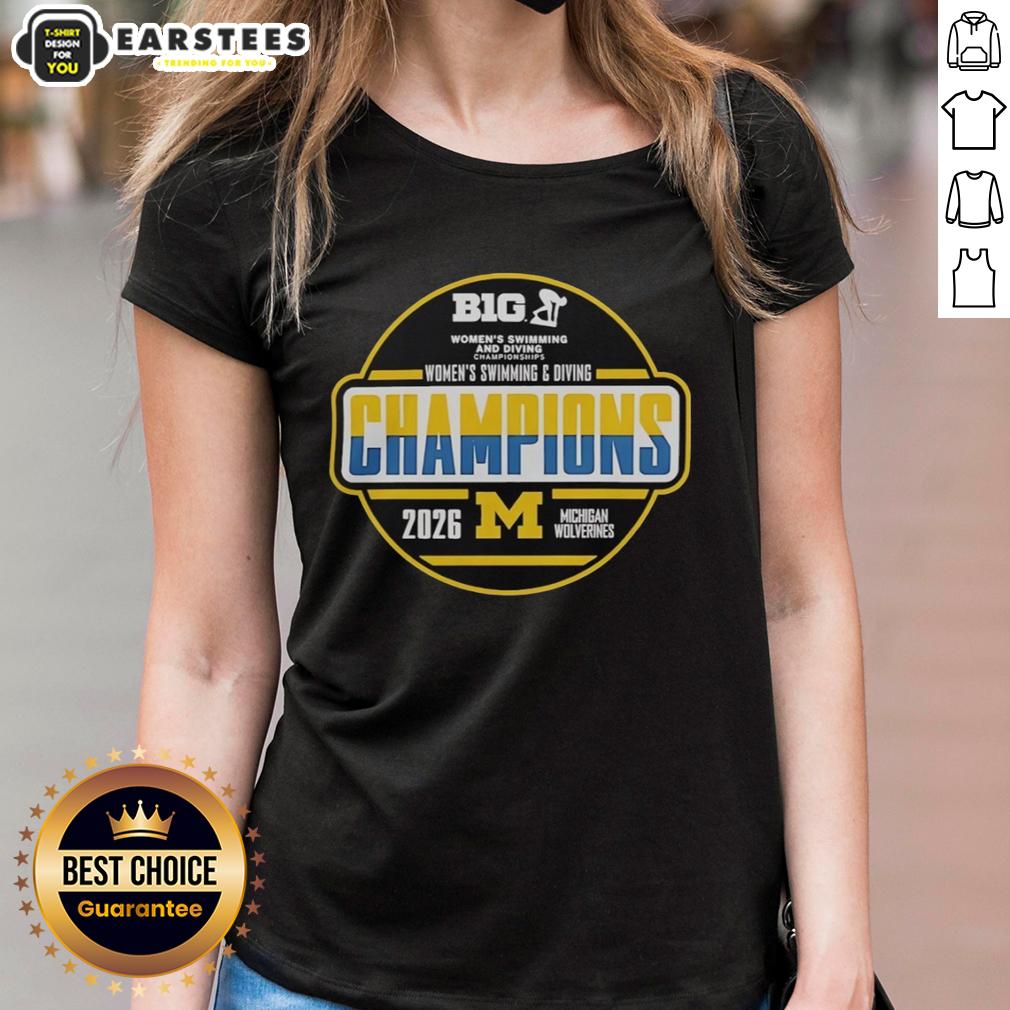 Good Michigan Wolverines Women's Swimming And Diving Big Ten Champions 2026 T-Shirt - Image 3