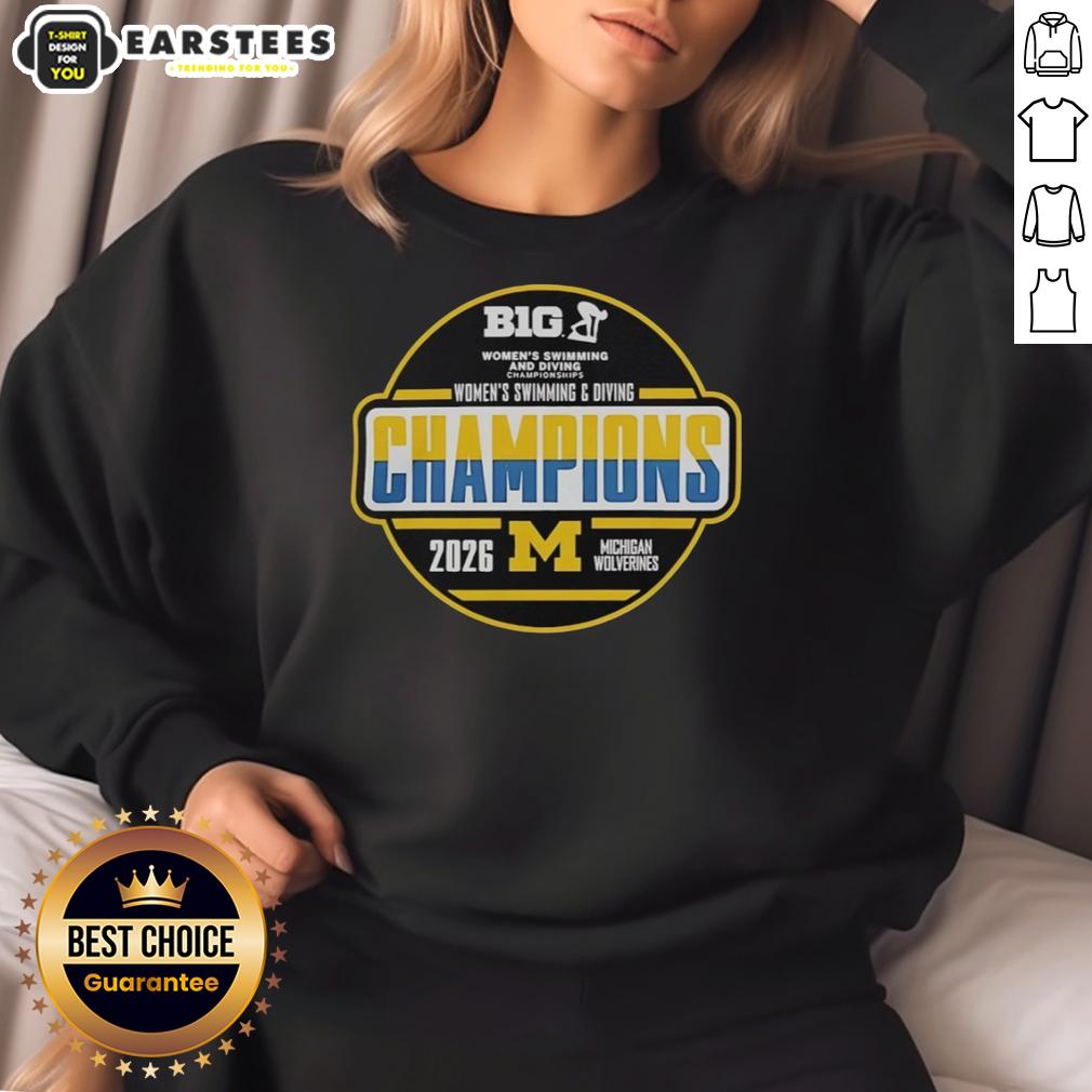 Good Michigan Wolverines Women's Swimming And Diving Big Ten Champions 2026 T-Shirt - Image 5