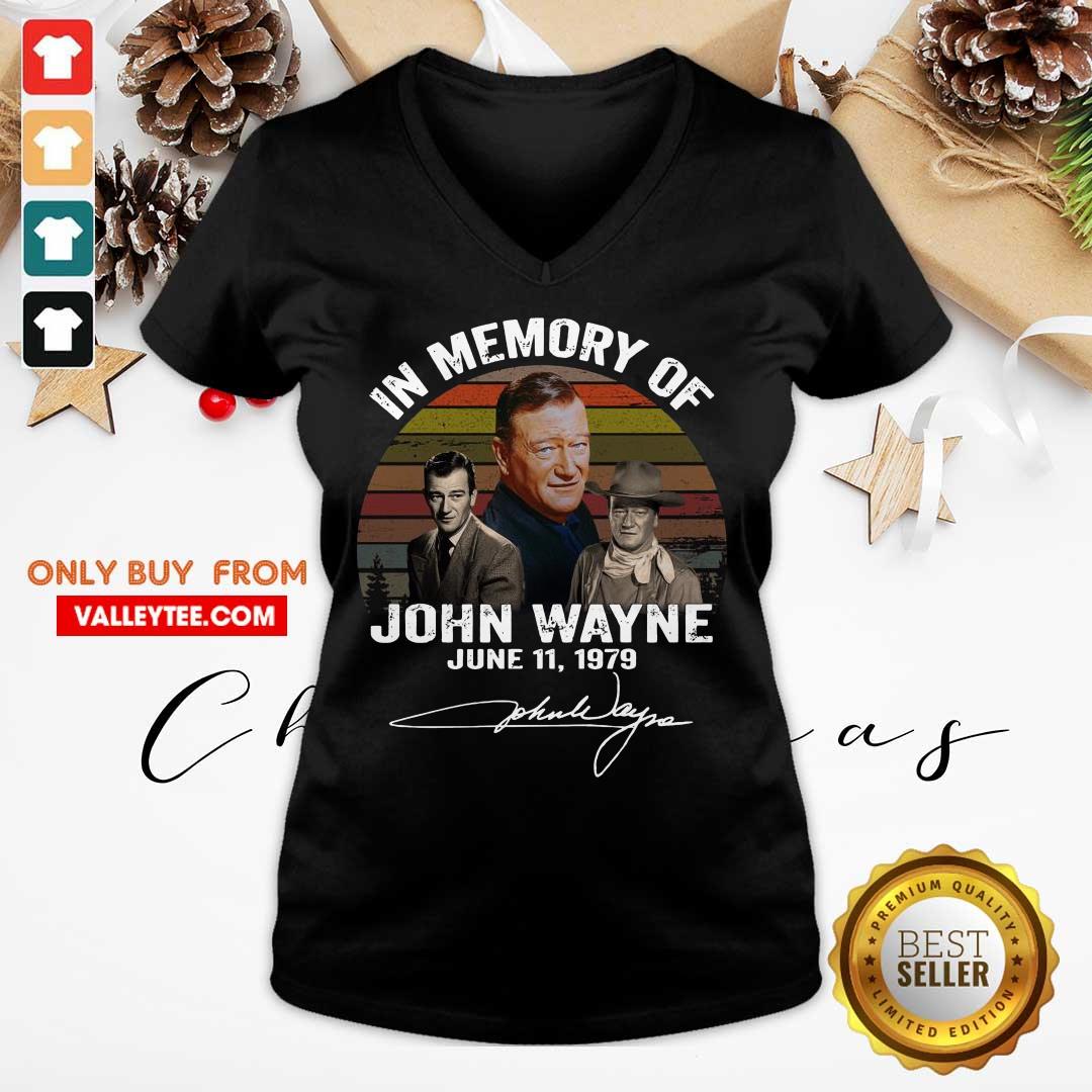 Beautiful In Memory Of John Wayne June 11 1979 Signature Shirt - Image 3