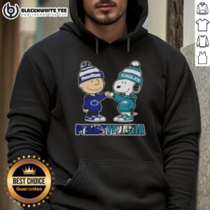 Alternative view of Cute Charlie Brown Fist Bump Snoopy Pennsylvania City Nittany Lions X Philadelphia Eagles T-Shirt