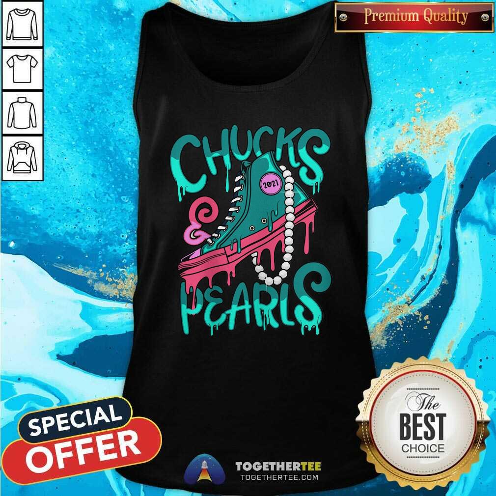 Awesome President Kamala Harris Chucks And Pearls 2021 Shirt - Image 2
