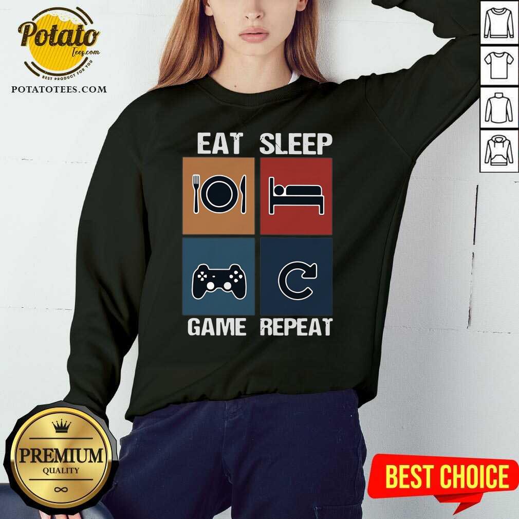 Nice Eat Sleep Game Repeat Vintage Shirt - Image 4