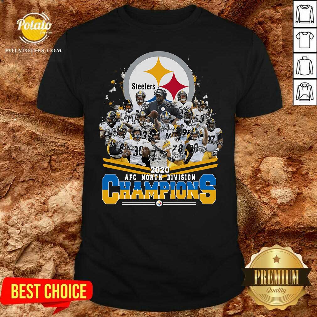 Official Pittsburgh Steelers 2020 AFC North Division Champion Signatures Shirt