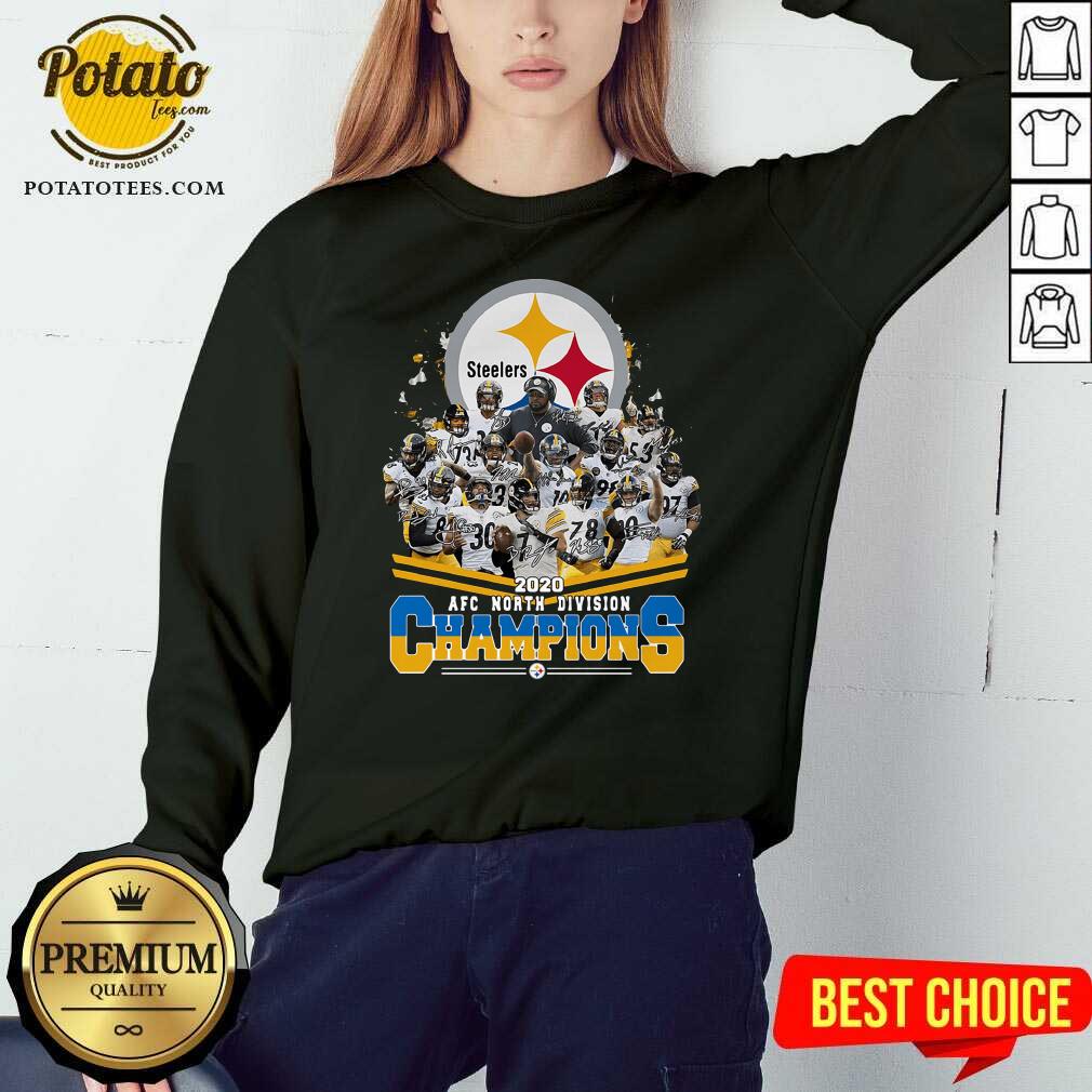 Official Pittsburgh Steelers 2020 AFC North Division Champion Signatures Shirt - Image 4