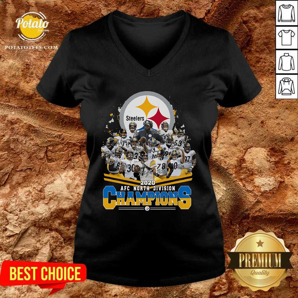 Official Pittsburgh Steelers 2020 AFC North Division Champion Signatures Shirt - Image 2