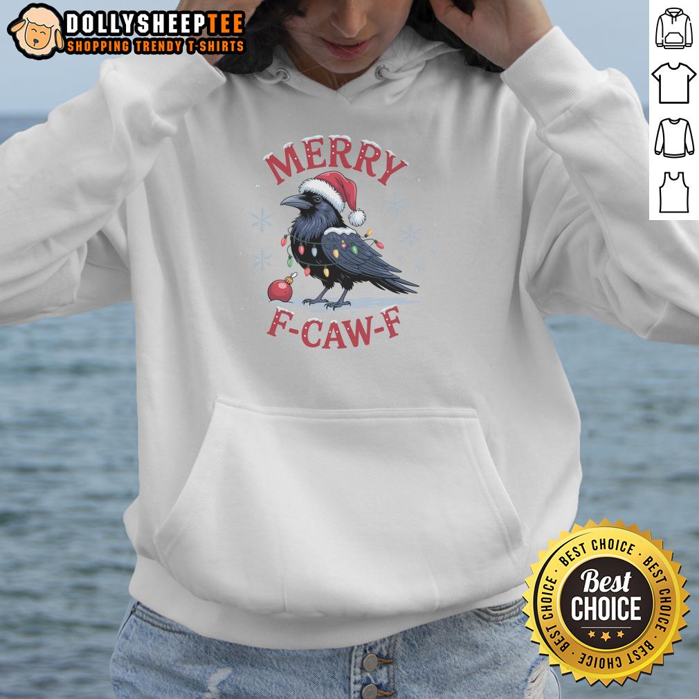 Awesome Merry F-Caw-F Crow Christmas X-Mas T-Shirt - Image 2