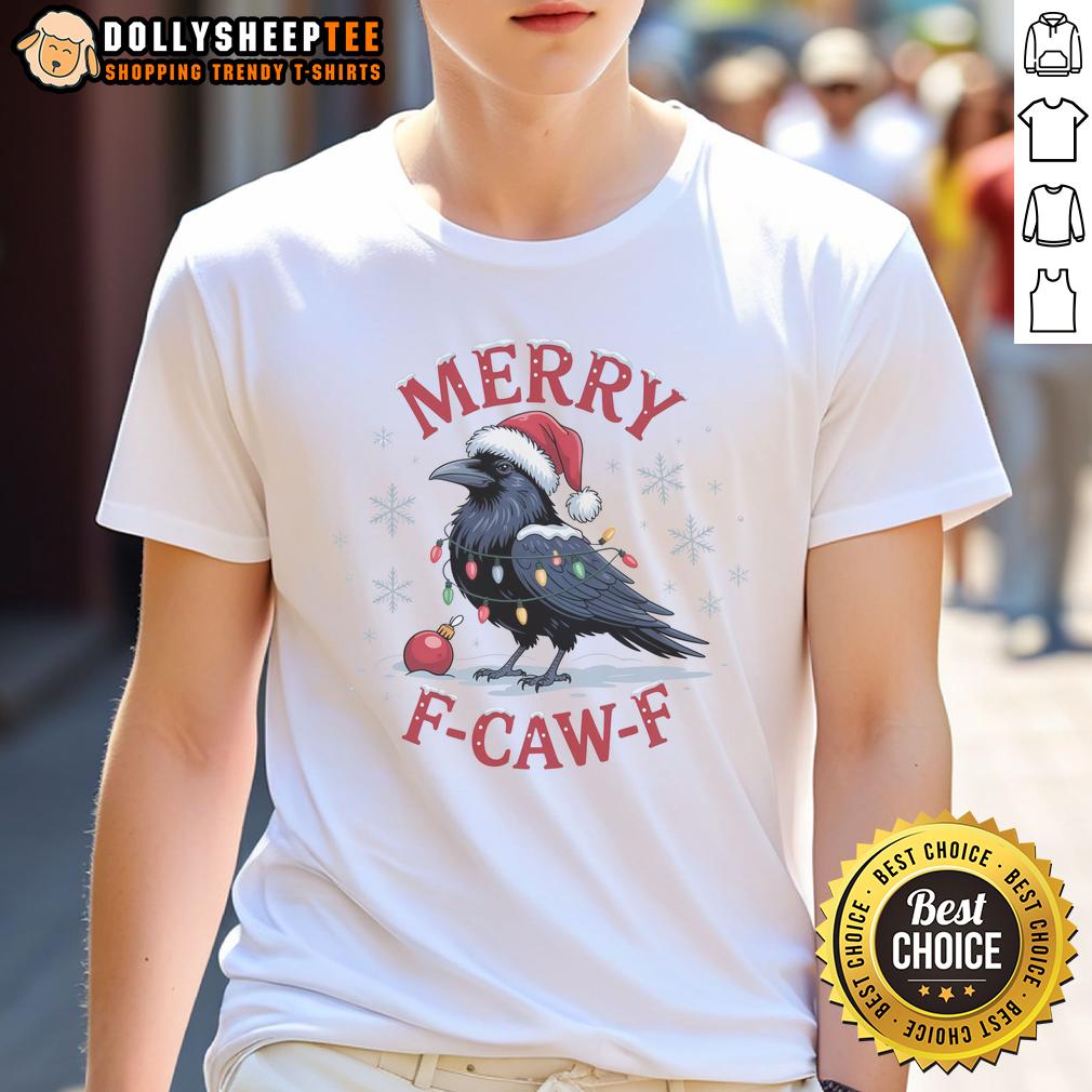 Awesome Merry F-Caw-F Crow Christmas X-Mas T-Shirt