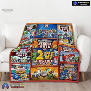 Alternative view of Official Transformer Rescue Bots Collage Poster Blanket Fleece Customized Blanket