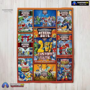 Official Transformer Rescue Bots Collage Poster Blanket Fleece Customized Blanket