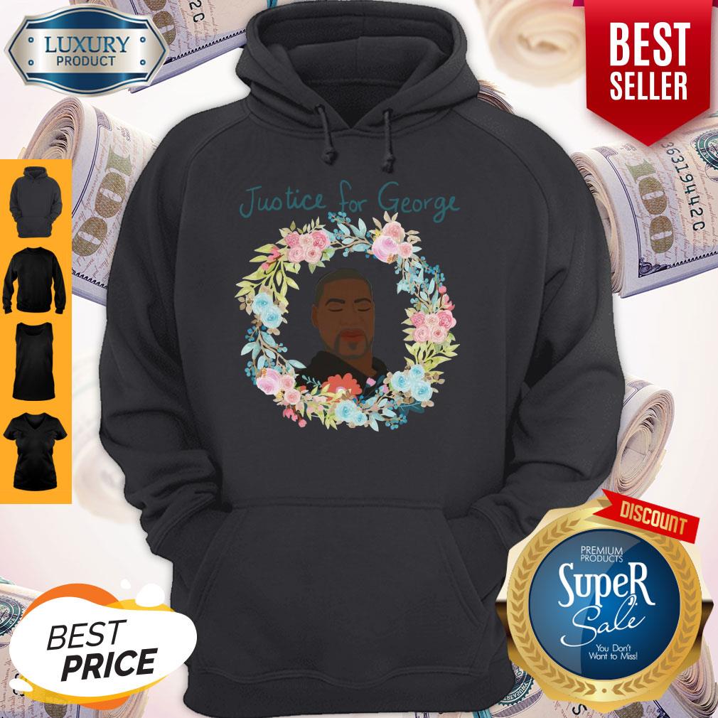 George Floyd Floral Wreaths Justice For George Shirt - Image 2