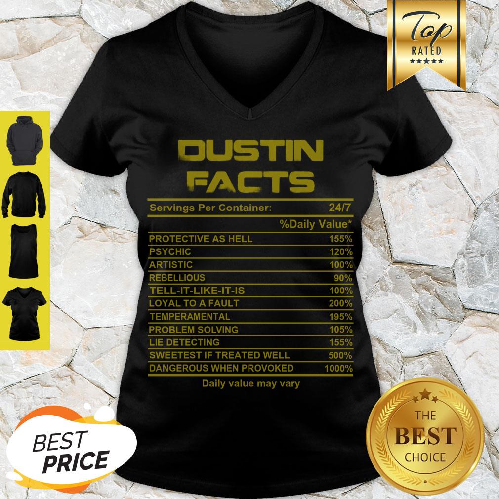 Official Dustin Facts Servings Per Container Daily Value May Vary Shirt - Image 5