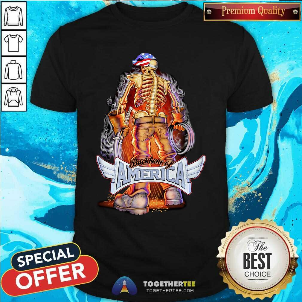 Fire Skull Backbone Of America Shirt