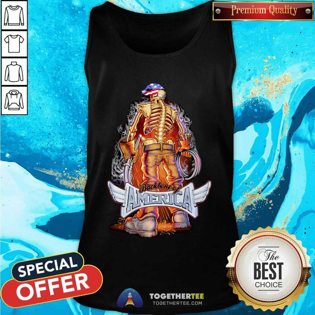 Fire Skull Backbone Of America Shirt - Image 4