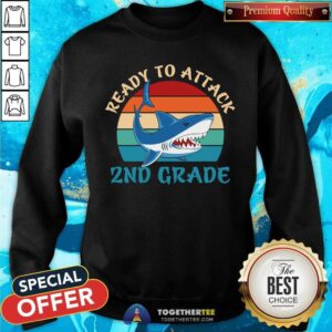 Alternative view of Shark Ready To Attack 2nd Grade Vintage Retro Shirt