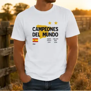 Original Spain Campeones Del Mundo 2010 South Africa And 2026 World Cup Shirt