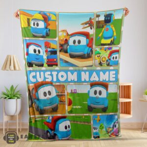 Good Cartoon Leo The Truck With Friends Blanket Fleece Throw Customized Blanket