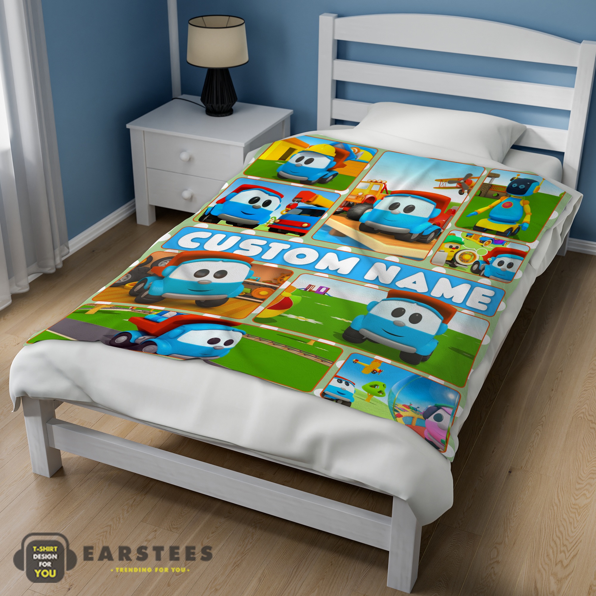 Good Cartoon Leo The Truck With Friends Blanket Fleece Throw Customized Blanket - Image 3