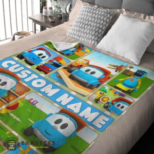 Alternative view of Good Cartoon Leo The Truck With Friends Blanket Fleece Throw Customized Blanket