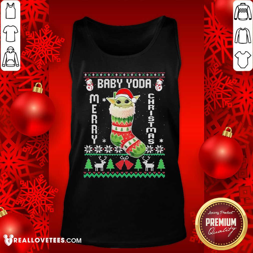 Nice Baby Yoda Hat Santa Ugly Merry Christmas 2020 Shirt - Image 2