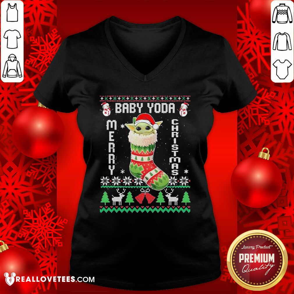 Nice Baby Yoda Hat Santa Ugly Merry Christmas 2020 Shirt - Image 5