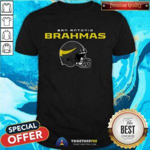 San Antonio Brahmas Vintage Helmet T-Shirt