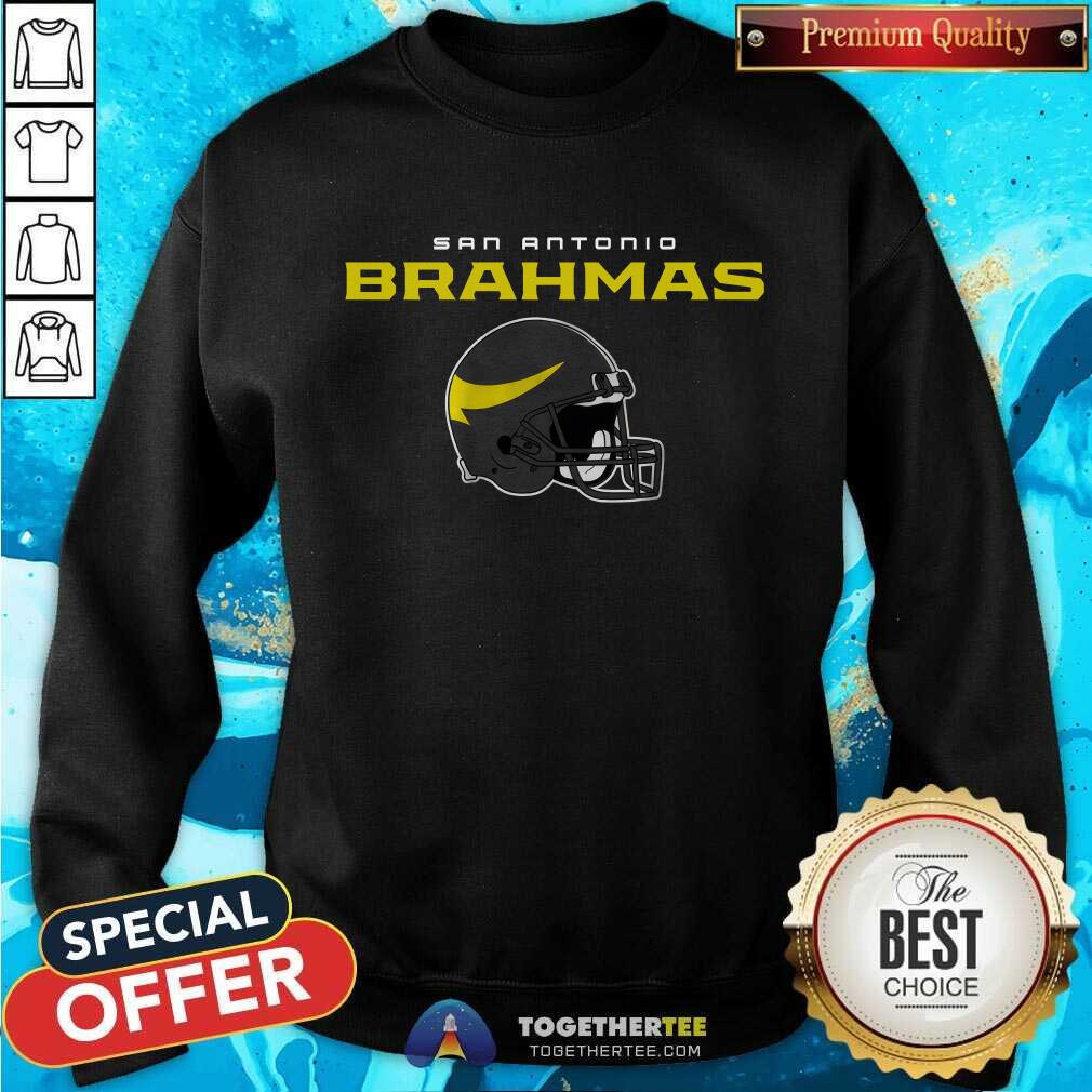 San Antonio Brahmas Vintage Helmet T-Shirt - Image 5