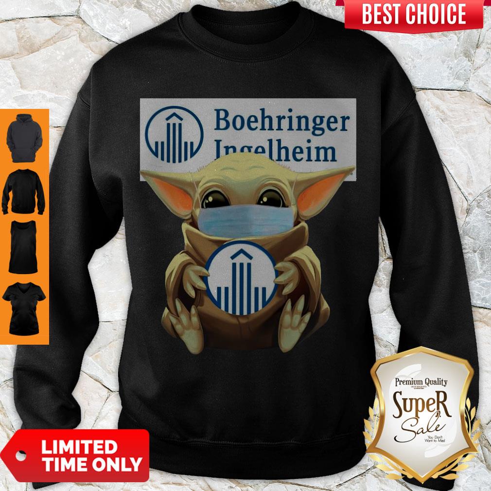 Top Baby Yoda Face Mask Hug Boehringer Ingelheim Shirt - Image 3