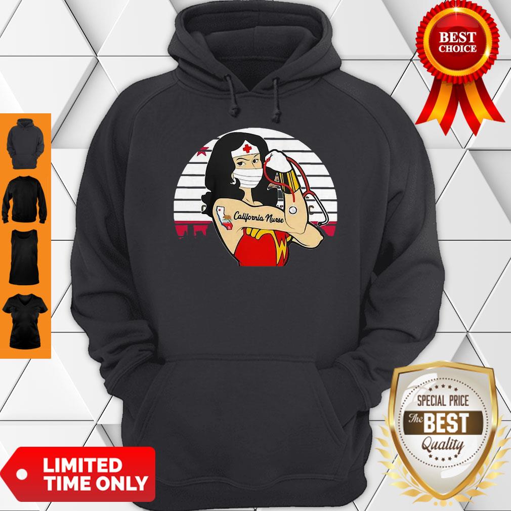 Good Strong Wonder Woman Tattoo California Nurse Coronavirus Shirt - Image 2