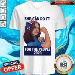 Alternative view of Kamala Harris She Can Do It For The People 2020 American Flag Shirt
