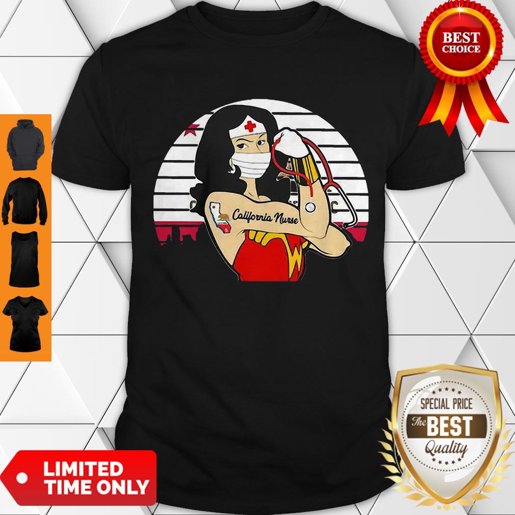 Good Strong Wonder Woman Tattoo California Nurse Coronavirus Shirt