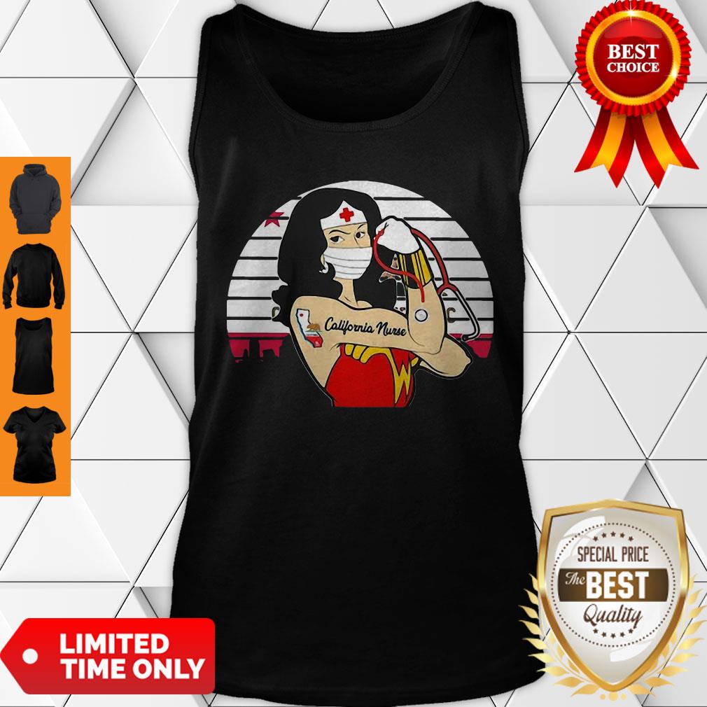 Good Strong Wonder Woman Tattoo California Nurse Coronavirus Shirt - Image 4