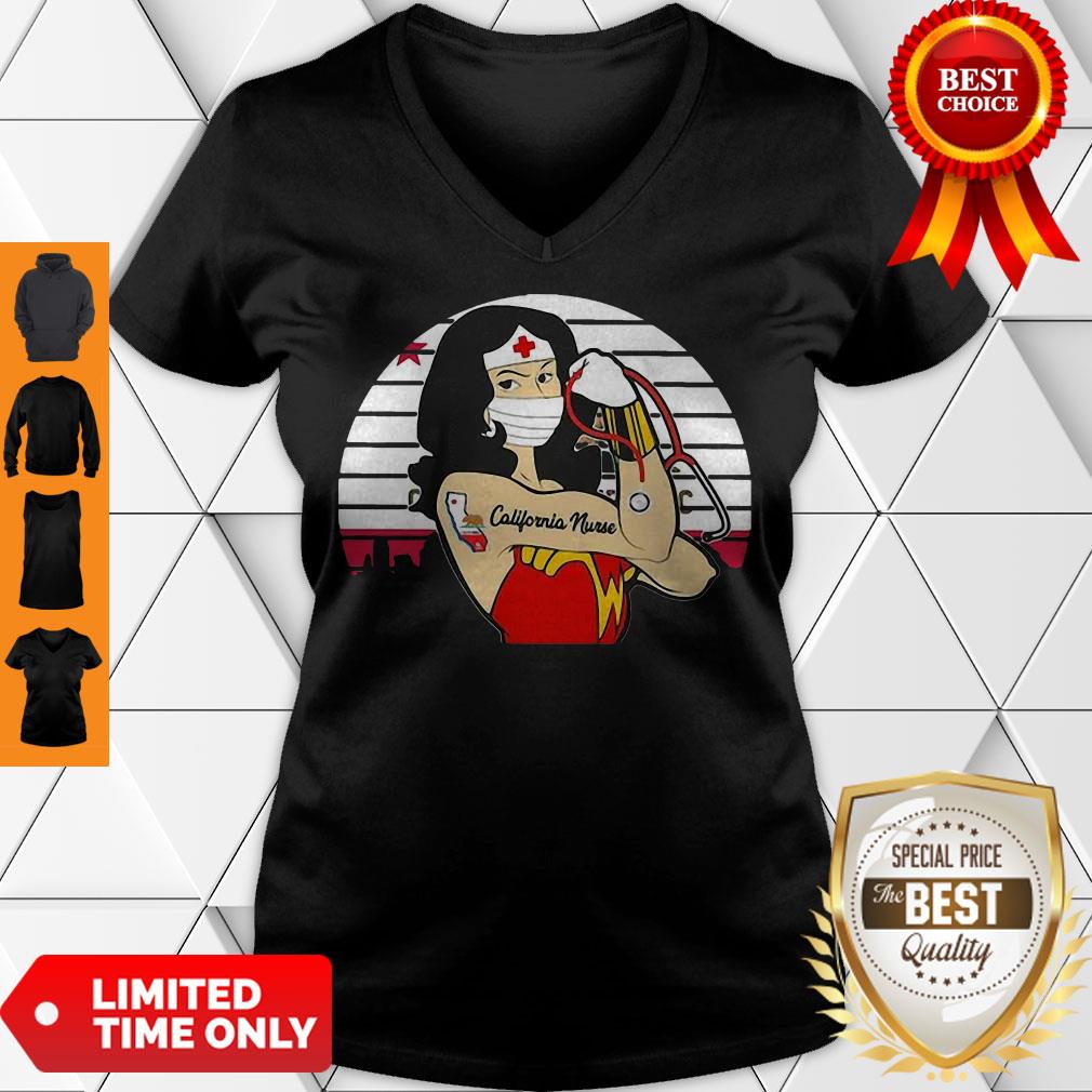 Good Strong Wonder Woman Tattoo California Nurse Coronavirus Shirt - Image 3
